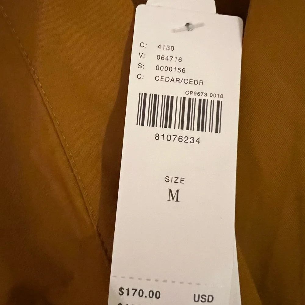 NEW Maeve Cinched Waist Cotton Maxi Shirt Dress Anthropologie Cedar, Medium, NWT - Picture 12 of 15